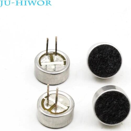 100pcs Acoustic|Microphone 9*H4.5MM Capacitive Electret Microphone,DIP With Pins Pickup Sensitivity: 52DB