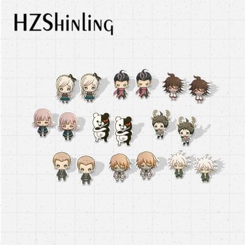 2021 New Arrival Anime Danganronpa D4 Characters Epoxy Stud Earrings Handcraft Acrylic Earrings