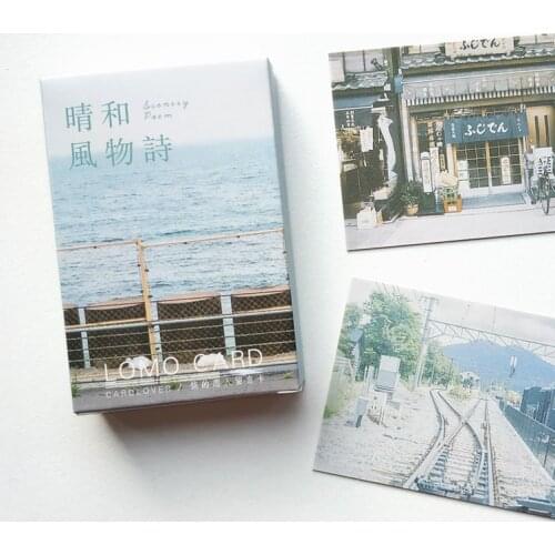 28 Sheets/Set Japanese Scenery and Poem Lomo Card Cartoon Mini Postcard Message Card Christmas Gifts