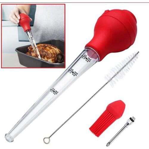 4Pcs/set Turkey Baster Oil Dropper Cooking Oil Dropper BBQ Food Tube Pump Pipe Kitchen Tools
