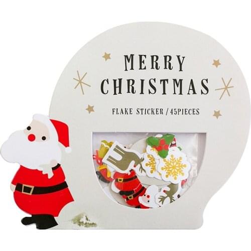 40pcs/Bag Stationery Book Paper Stickers Merry Christmas DIY Scrapbooking Diary Handmade Decoration Craft Household Supplies