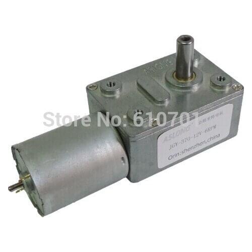 6V 12V 24V Rectangle Worm Gear Box 2 Terminal Electric DC Geared Motor JGY-370 375/237/160/101/40/25/18/12/10/6/4/3/2/1RPM