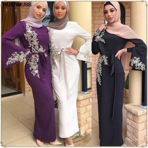 Abaya Dubai Turkey Muslim Dress Kaftan Islamic Clothing Indian Dress Women Robe Musulman Femme Vestidos Embroidery