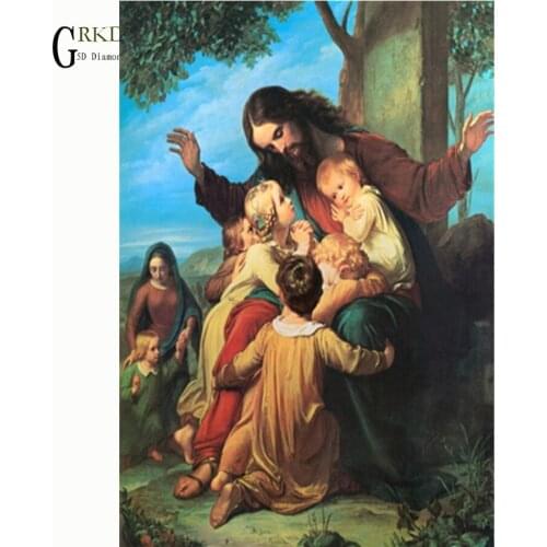 Diamond Embroidery Jesus and children Picture of Rhinestones,Diamond Painting Cross Stitch Full Square Diamond Mosaic Home Decor