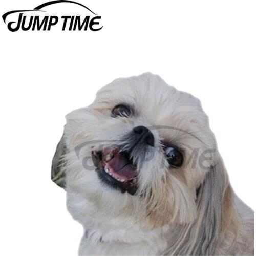JumpTime 13 x 7.2cm For Shih Tzu Dog Peeker Car Stickers Auto Vinyl Decals Waterproof Bumper JDM RV Creative Car Wrap