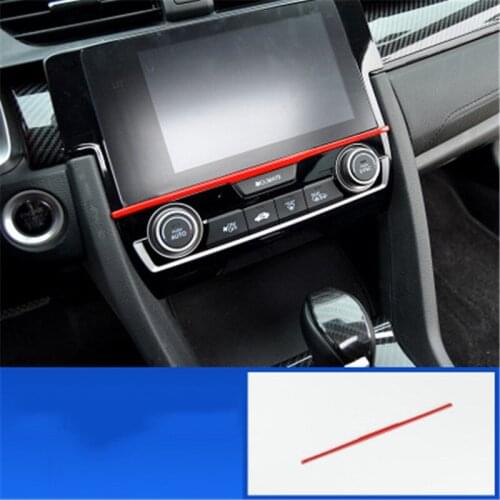 Car screen trims Interior decoration strip for honda civic 2016 2017 2018 10th civic car styling car Accessory