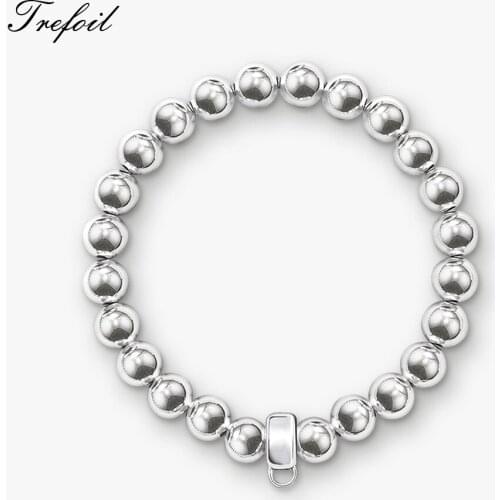 Charms Bracelets with Silver Beads, Silver Fashion Jewelry Carrier Trendy Gift for Women Girls 2018 New