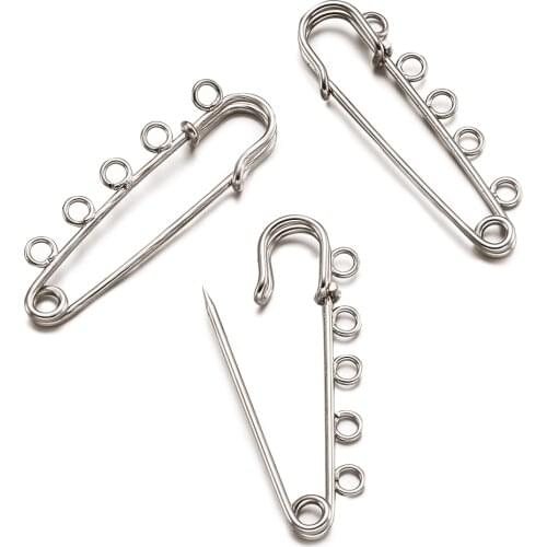 200pcs Iron Brooch Metal Color Kilt Pins,about 16mm wide, 50mm long, hole: 3mm