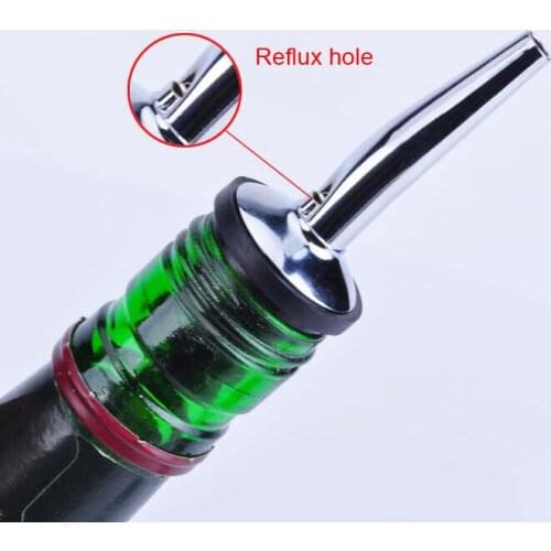Stainless Steel Liquor Spirit Pourer Free Flow Wine Bottle Pour Spout Stopper red wine bottle oil bottle mouth plug EMS 100PCS