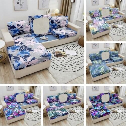 Leaf Fabric Sofa Seat Cover Multi-Sizes Elastic Couch Cover For Living Room Corner Sofa Seat Cushion Cover 1-4 Seat