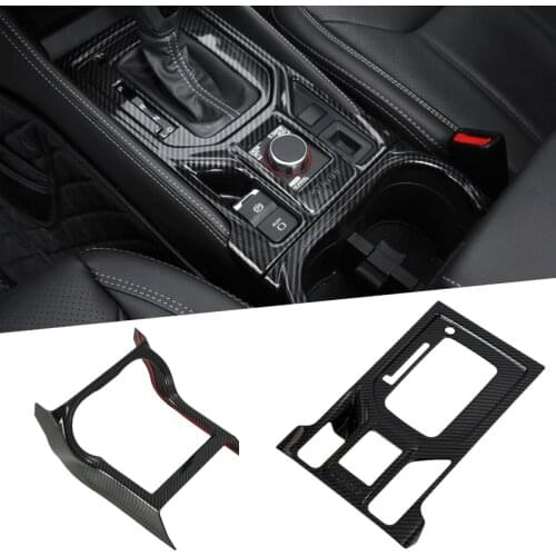 For Subaru Forester SK 2018 2019 Decorate Carbon Fiber Style Gear Shift Panel Center Console Cover Trim Water Cup Holder Cover