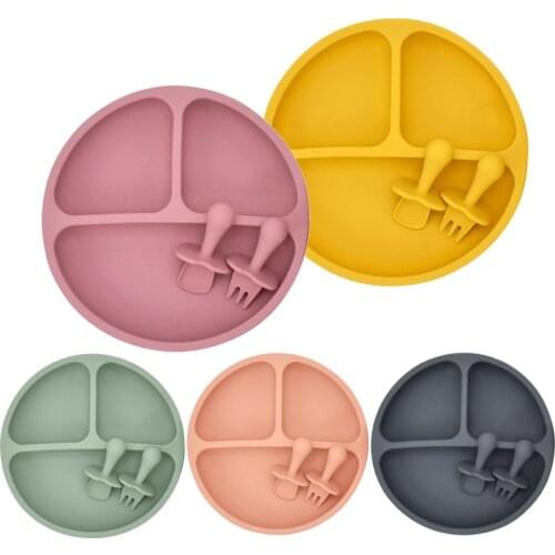 Baby Silicone Plate Childrens Tableware Silicone Dishes Infant Training Kids Feeding Bowls Food Grade Silicone Dinnerware