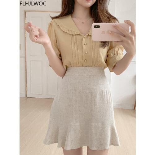 FLHJLWOC Short Sleeve Blouses