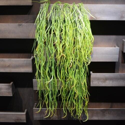 90cm Artificial flower vine Fake leaves Rattan home decor green leaves Flat grass wall hanging plants1pc