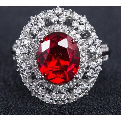 Joiashome Gemstone Rings Silver 925 Jewelry With Round Shape Ruby Pink Emerald Color Stone Top Quality Women Fine Jewelry Gift