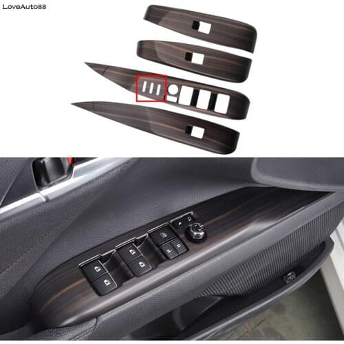 Car Door Window Glass Lift Switch Button Inside Door Handle Frame Trim Cover For Toyota Camry 2018 2019 2020 2021 Accessories