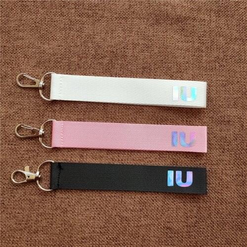 KPOP IU Lee Ji Eu U Uaena Lee Ji Eun Keychain Mobile Phone Strap Name Bar Handbag Pendant Key Chain Ring Charm Fans Gilfs New