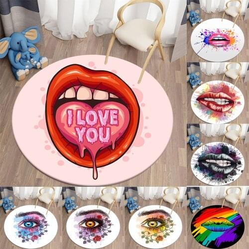 Colorful glasses lips living room rug round area rug carpets for living room cartoon rug circle rug area rug for living room rug