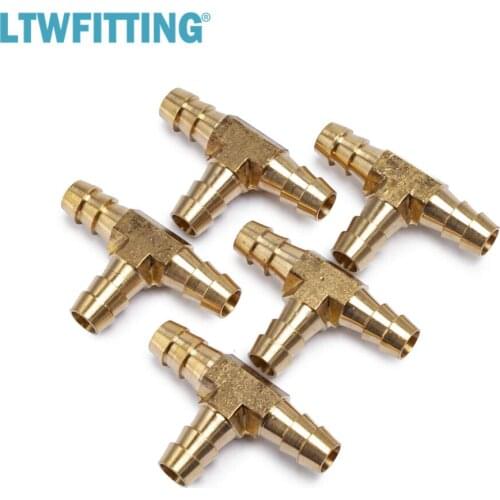 LTWFITTING Brass Barb Tee Fitting 3/8" ID Hose for Fuel Boat
