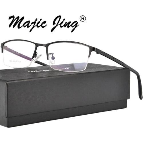 Magic Jing Metal Frames With TR Temple Prescription Spectacles Half Rim RX Optical Frames Eyewear Eyeglasses for men MX1025