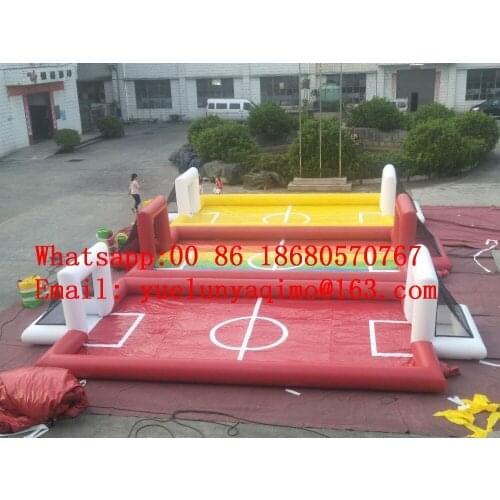 Factory direct inflatable slide, inflatable castle, inflatable football field, foam soccer field Rainbow football field BYS541