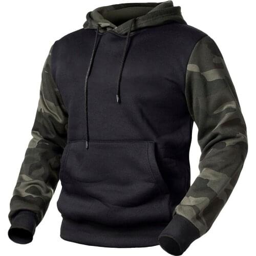 New Camouflage Hoodies Men Military Tactical Pullover Patchwork Autumn Male Casual Hooded Sweatshirts Fleece Loose Camo Clothing