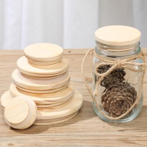 New Wood Lids Reusable Wooden Kitchen Organization Bottle Sealing Caps Canning Storage Mason Jar Lid Wide Mouth Cover Home Tools