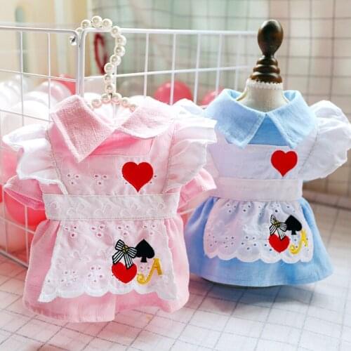 Teddy Bichon Puppy Dog Clothes Lace Princess Dresses Cat Cartoon Girl Cute Summer Breathable XS S M L XL