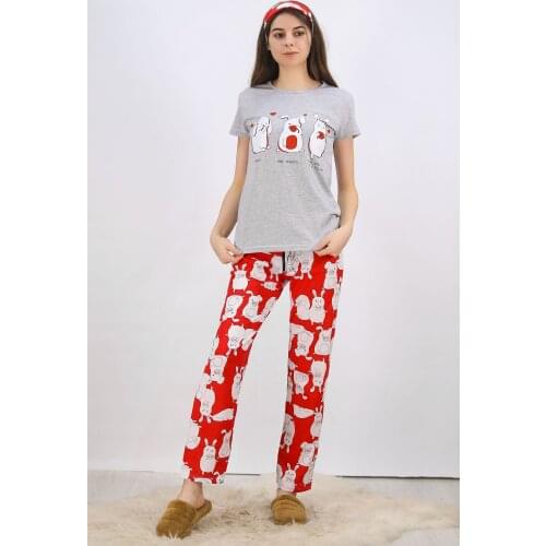 Printed Pajamas set Gray-4699.102