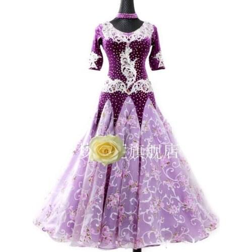 New ballroom dance dress women Pink backless custom modern dance dress Waltz Standard dress Custom-made handmade MD576