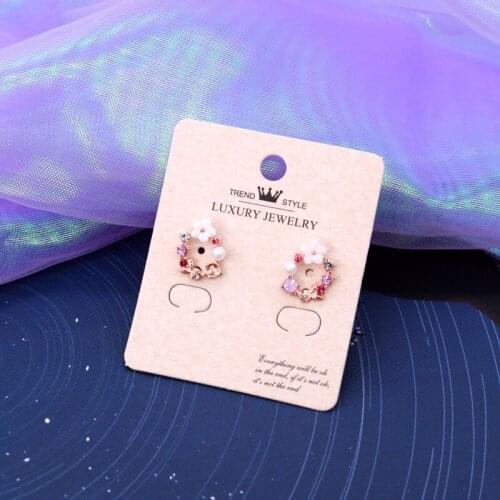 5x6cm Popular Earrings Display Cards 100pcs/lot Beige Environment Protect Special Paper Cards Fit DIY Jewelry Packaging Hang Tag