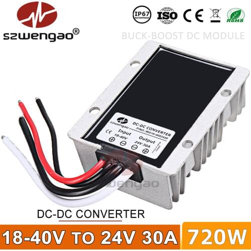 Szwengao High Quality 18-36V 24V to 24V 15A 20A DC-DC Buck Boost Converter Regulator Step-up/down Power Module with CE RoHS