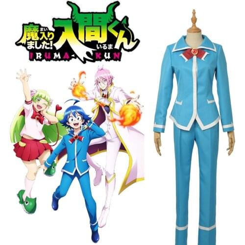 High-Q Unisex Anime Cos Mairimashita! Iruma-kun Suzuki Cosplay Costumes Uniform suit Dress Sets