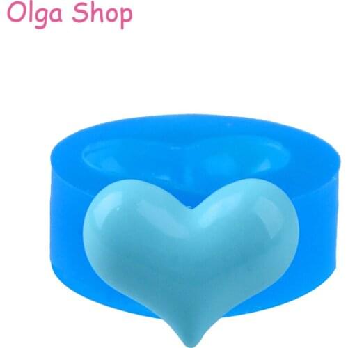 GYL069 22.1mm Heart Shape Silicone Mold - for Candy Chocolate Resin Earring Pendant Charm Jewelry Necklace Polymer Clay Mould