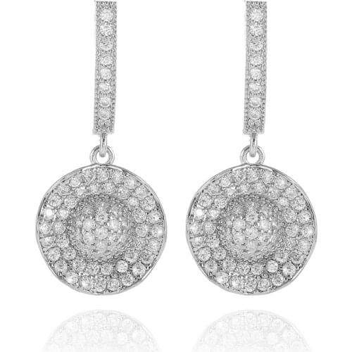 Vintage Irregular Flowers Cubic Zirconia Crystal Wedding Hoop Earrings for Women