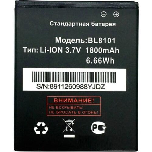 High Quality 3.7V 1800mAh BL8101 BL 8101 Battery for Fly IQ455 IQ 455 mobile phone Batterij in stock