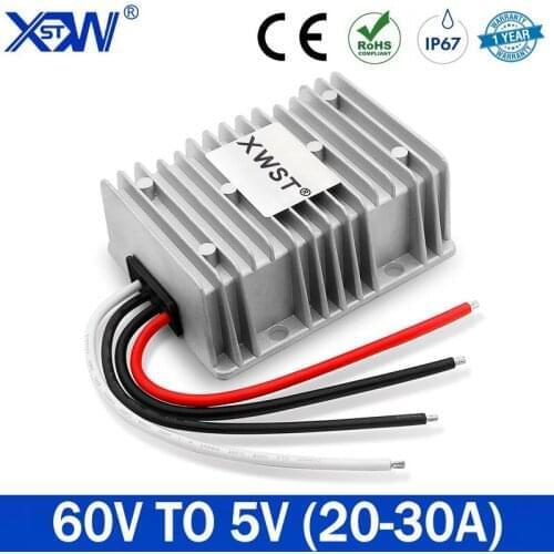 XWST DC DC Converter 24V 36V 48V 60V to 5V 20A 25A 30A Power Supply Converter Voltage Regulator Buck DC DC Voltage Stabilizer CE