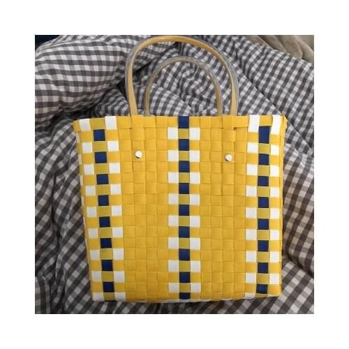Fashion Handbags Ladies Hand Bag Tote Travel Clutch 2018 Bohemian Straw Bags Women Summer Basket Bag Yellow shopping bag