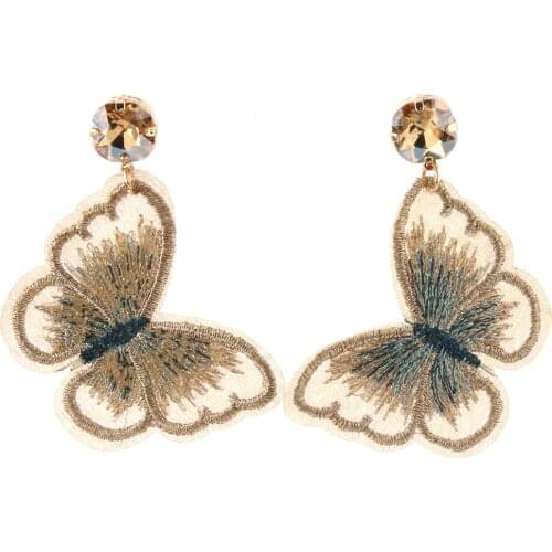 Zouchunfu Oorbellen 2020 new fashion pearl woman earrings embroidery butterfly long pendant earrings girls gifts Brincos