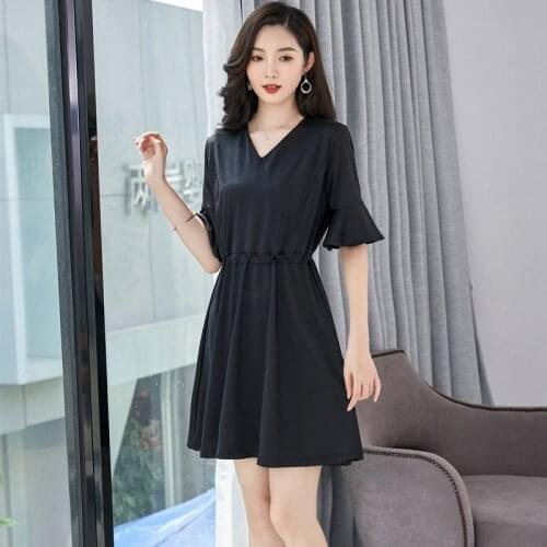 Women Dress Plus Size 5XL Casual Mini Summer Dress New Fashion Black Dresses For Women Clothes Overweight Elegant Lady Vestidos