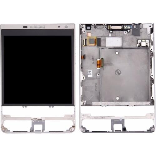 LCD Screen and Digitizer Full Assembly with Frame for BlackBerry Passport Silver Edition