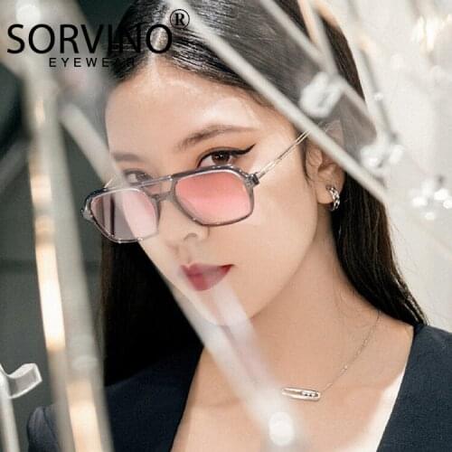 2021Trendy Rectangular sunglasses Women Men Thin Brown Gradient Lens Personality Sun Glasses UV400 Hollow Metal Designer Eyewear