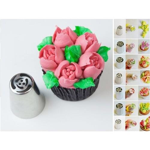39pc/Set Russian Tulip Icing Piping Nozzles Stainless Steel Flower Cream Pastry Tips Nozzles Bag Cupcake Cake Decorating Tools