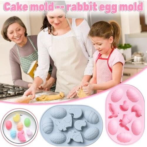 3D Rabbit Shape Silicone Mold DIY Baking Tray Cake Chocolate Jelly Mould Easter Making Candy Decorating Tools Party Supplies