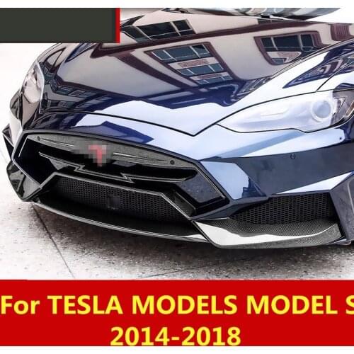 For TESLA MODELS MODEL S 2014-2018 Auto Car Bumper ABS Front Shovel Guard Crash Protector Lip Sticker decoration Accessories