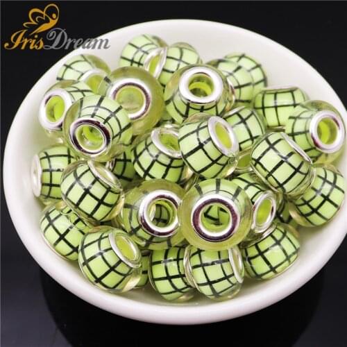50Pcs Lot Assorted Color Stripe Rondelle Murano Spacer Glass European Beads fit Pandora Charm Bracelet Bangle for Jewelry Making