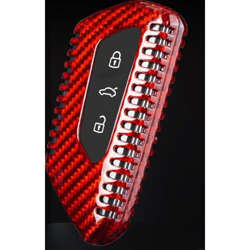 Carbon Fiber Remote Key Car key shell Case key Cover 3 Buttons Smart Key Car Accessories For Skoda Octavia A8 MK4 Mk8 2020 2021