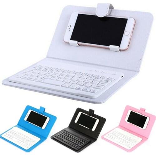 Phone Wireless Keyboard Case PU Leather Stand Cover For IPhone IPad Huawei Xiaomi Samsung Mobile Phone Tablet Support Dropship