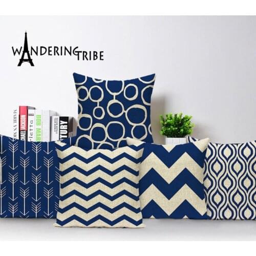 Geometric Cushion Cover Scandinavian Style Pillow Cases Decorative Bed Chair Simple Living Room Decor Cushions Blue Pillows Case