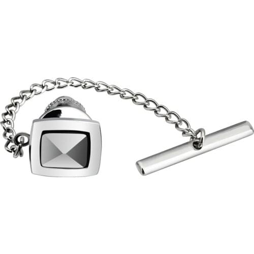 HAWSON New Tie Tacks for Men -- Square Tie Tacks Inlaied Natural Stone Fashion Luxury Mens Jewelry Best Choice for Party Gift